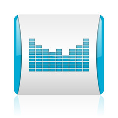 Aufkleber - sound blue and white square web glossy icon