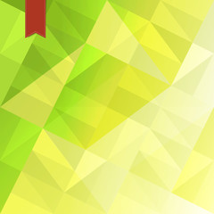 Aufkleber - Green triangles abstract background with red tag. Vector, EPS10
