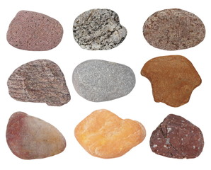 Wall Mural - Collection Rocks isolated on white background