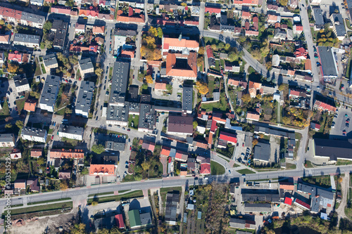 aerial view of Pinczow town in Poland © mariusz szczygieł