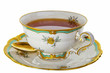 Tea in an antique tea cup.