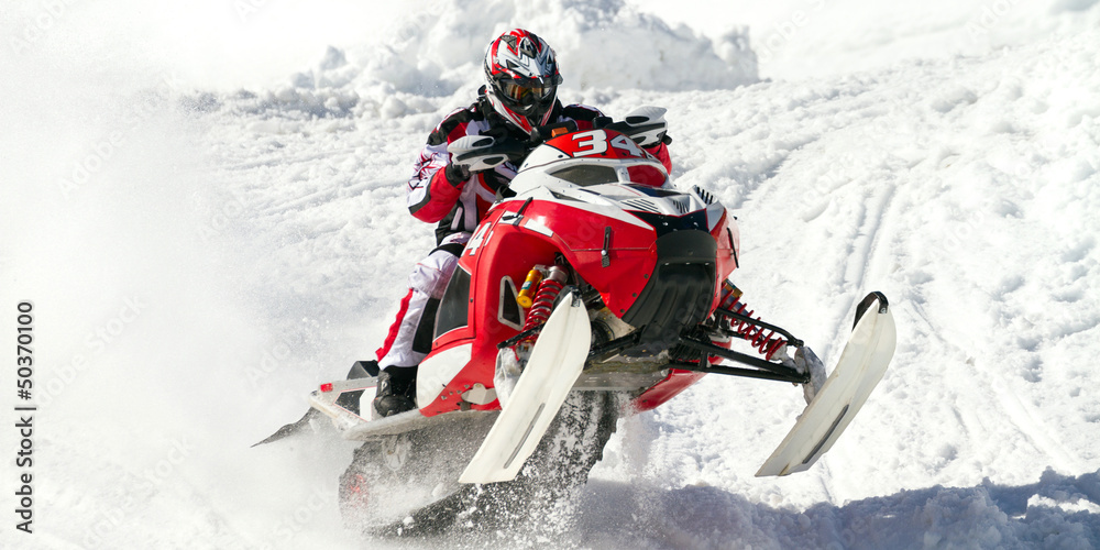 Foto-Doppelrollo - red snowmobile