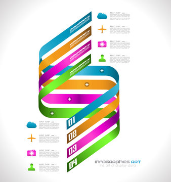 Infographic design template with paper tags.