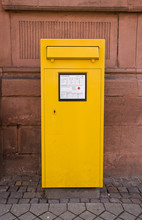 Yellow Mailbox In Offenburg, Germany