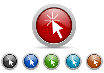 Fototapete - click here vector icon set