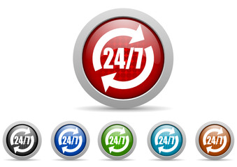 Poster - 24/7 vector icon set