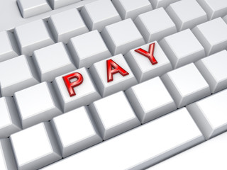 Poster - Word PAY on keyboard.