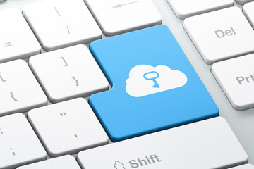 Wall Mural - Cloud technology concept: Cloud Whis Key on computer keyboard