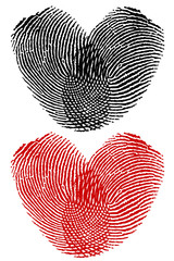 Finger prints in heart shape