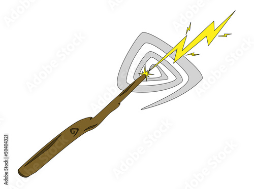 Fotomural Wooden Magic Wand Casting a Spell