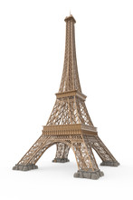 Eiffel Tower Isolated On White Background