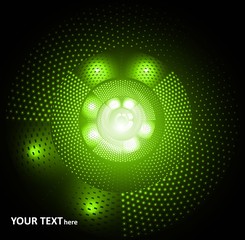 abstract bright colorful green circle halftone background vector