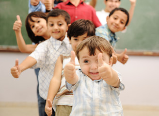 Wall Mural - Children at school classroom