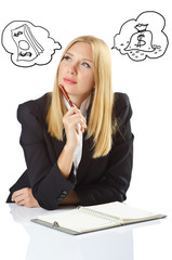 Businesswoman sitting at the desk