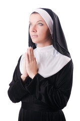 Young nun in religious concept