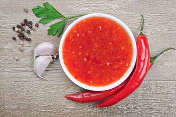 Wall Mural - red hot chilli sauce