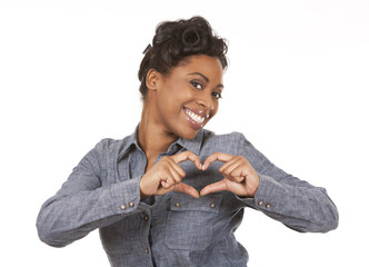 Wall Mural - woman and heart sign