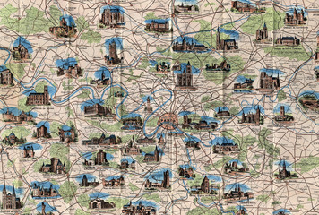 Poster - Paris vintage map