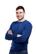 © Paul Cotney - Handsome man wearing a blue sweater isolated on white
