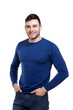 © Paul Cotney - Handsome man wearing a blue sweater isolated on white