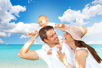 Wall Mural - happy family in summer