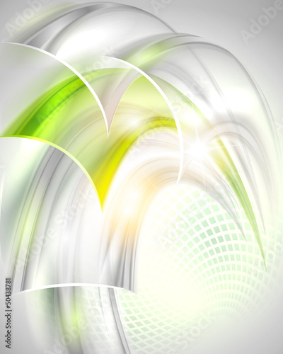 Naklejka dekoracyjna Abstract gray background with green element