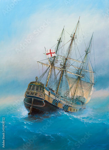 Obraz w ramie Old Sailing Ship