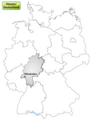 Landkarte von Deutschland und Hessen