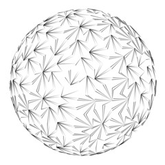 Wall Mural - line art sphere construction drawing vector