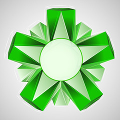 Wall Mural - green star composition with circle frame vector