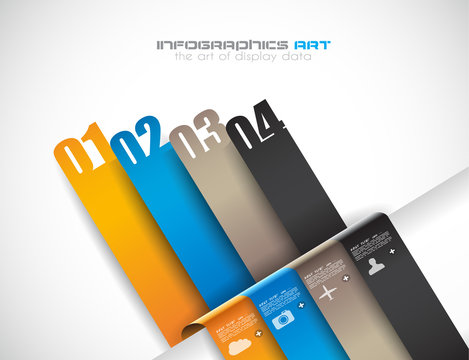 Infographic design template with paper tags