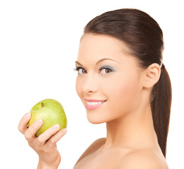 Poster - smiling woman in with an apple