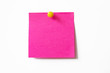 © det-anan sunonethong - Pink sticky note on white background