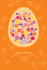 Poster - Easter congratulatory background with flower egg