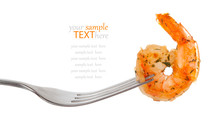Shrimp Linguine On A Fork,