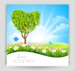 Wall Mural - Summer banner. Vector