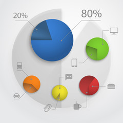 Aufkleber - Color pie-chart diagram collection