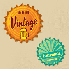 Retro bottle cap Design - Vintage and grunge style