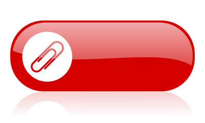 Aufkleber - paper clip red web glossy icon