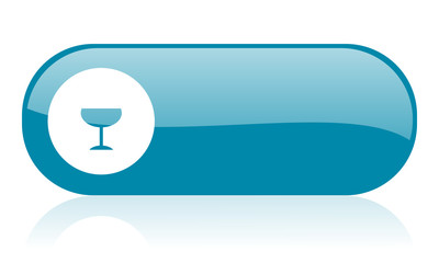 Leinwandbilder - glass blue web glossy icon