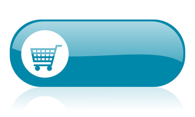 Poster - shopping cart blue web glossy icon
