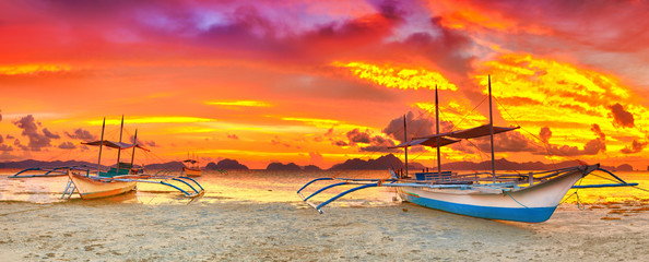 Boat at sunset