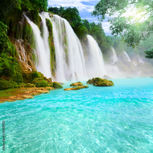 Nowoczesny obraz na płótnie Detian waterfall