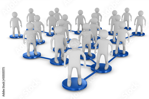 Conceptual image of teamwork. Isolated 3D image