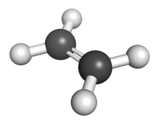 Poster - ethylene (ethene) plant hormone and polyethylene (PE) building b