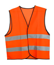 Orange Vest, Isolated On Black