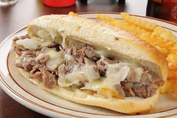 Canvas Print - Philly cheese steak sandwich