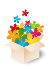 Wall Mural - Flowers in the box