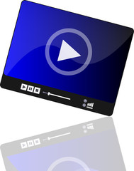 Poster - Media player set with play button on abstract background