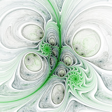 Green Stream With Bubbles And Spiral Pattern